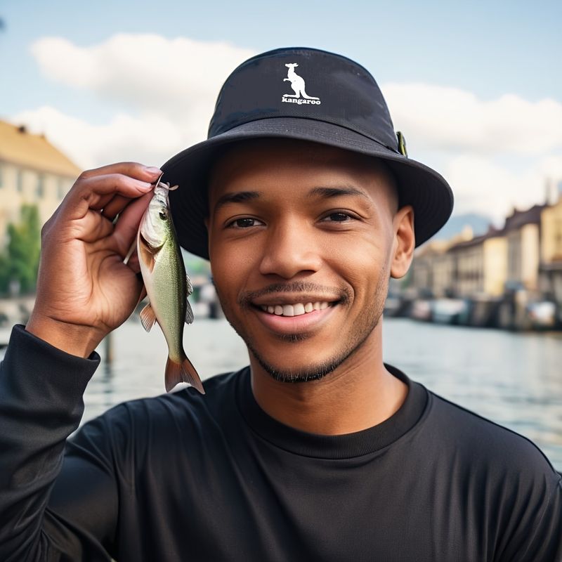 Uudet tuotteet 100 % puuvillaa miesten ja naisten muoti Eläin Kangaroo Printed Bucket Sun Protection Hengittävä kevyt hattu_voghion.com