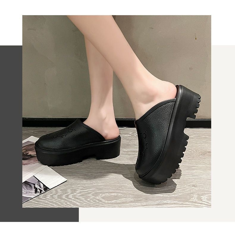 Baotou-Hausschuhe aus EVA für Damen im Sommer, modische und süße Biskuit-Absätze, rutschfeste Hausschuhe für den Heimgebrauch, faule, dicke Sohlen_voghion.com