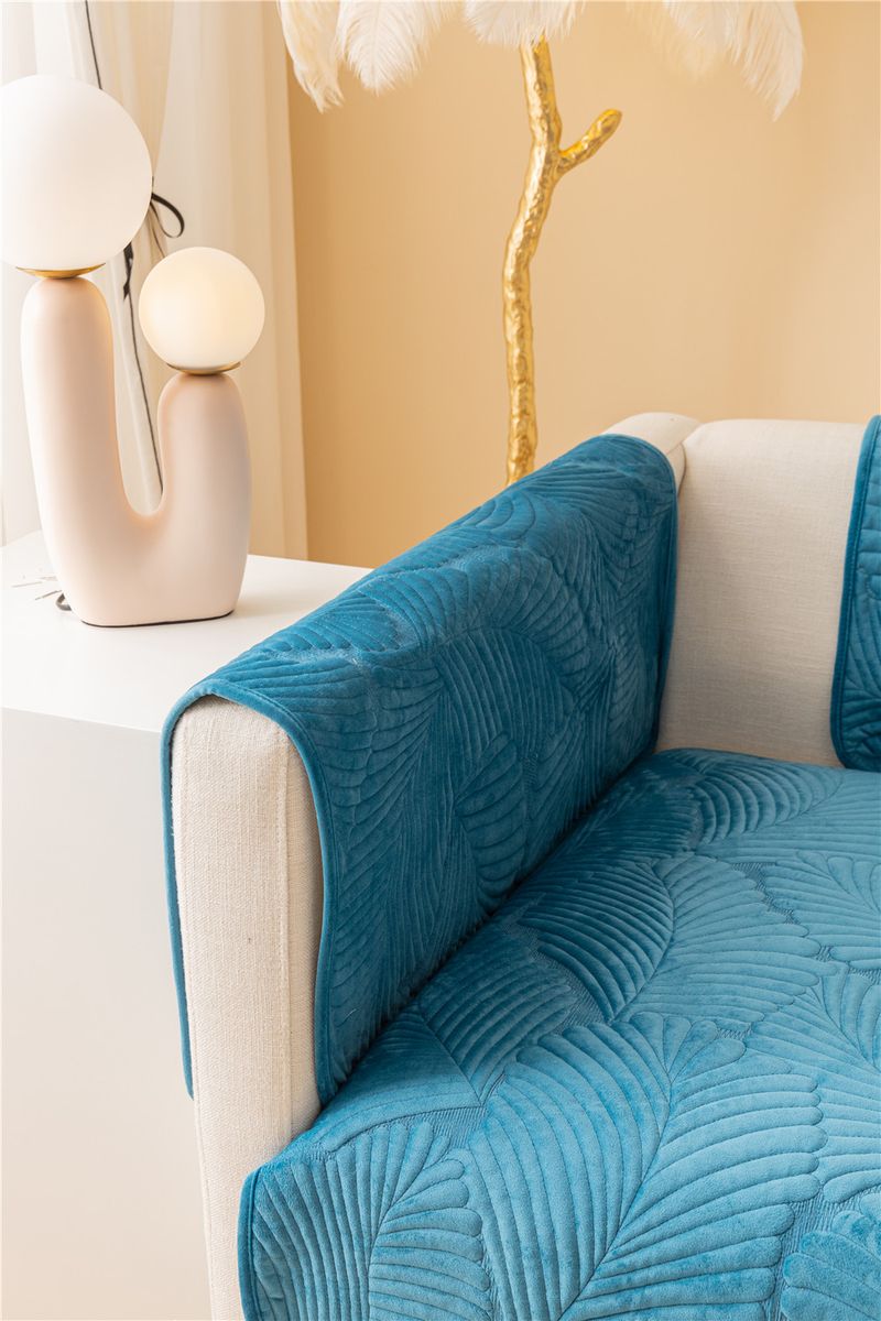 Autumn and winter style ultra soft solid color plush banana leaf sofa cushion modern simple double sofa cushion cloth factory direct sales_voghion.com