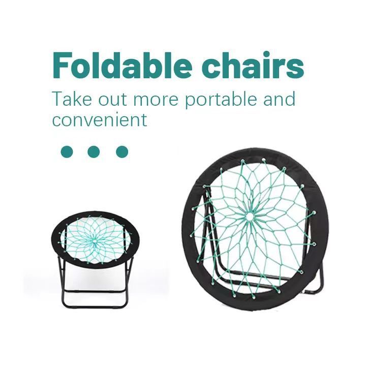 Outdoor Bungee Foldable Leisure Seat Convenient Lightweight Camping Elastic Tie Moon Beach Chair_voghion.com