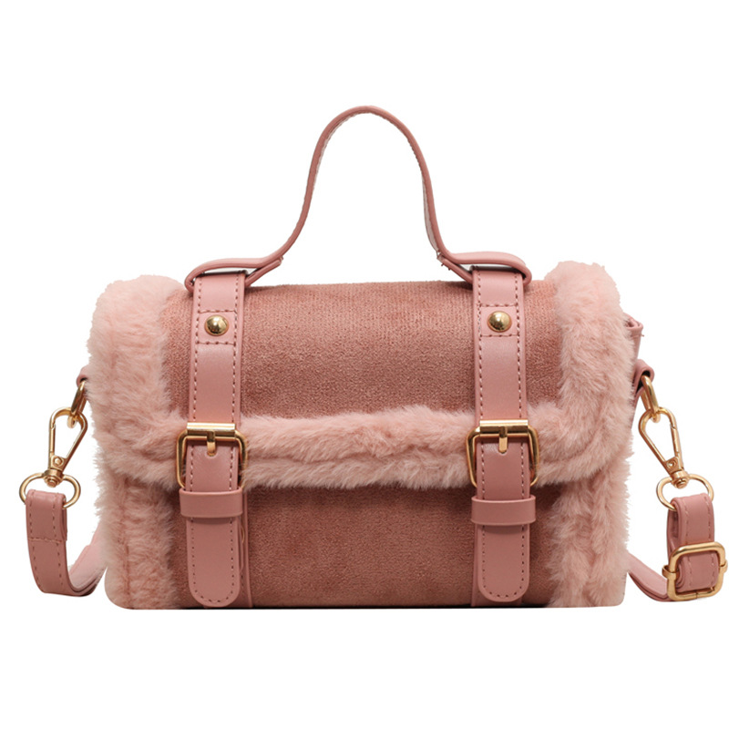 Plush women, versatile for autumn and winter 2024, new fashionable single shoulder crossbody bag, popular this year,_voghion.com