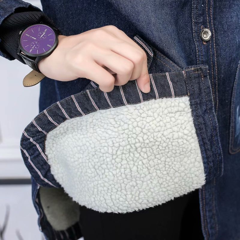 Abbigliamento donna giacca imbottita in cotone denim giacca medio lunga da donna imbottita in cotone cashmere taglie forti con giacca in denim con cappuccio_voghion.com