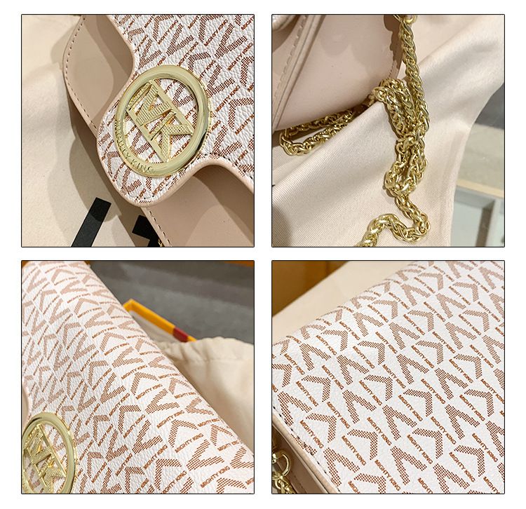 2023 Zomer Nieuwe Tas Damesmode Europese en Amerikaanse Contrast Bedrukte Ketting Een Schouder Crossbody Grote Capaciteit Kleine Vierkante Tas_voghion.com