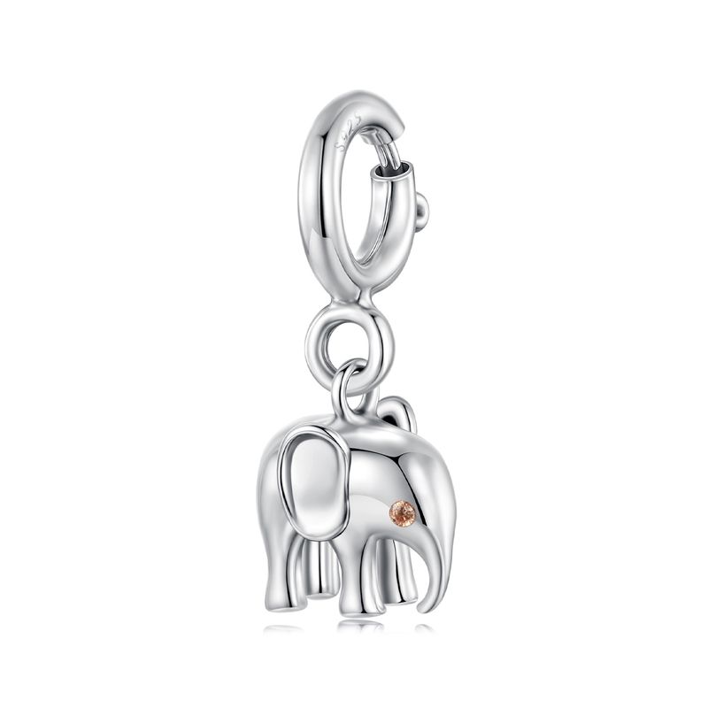 Elephant Locket Pendant Charm Sterling Silver Charm_voghion.com