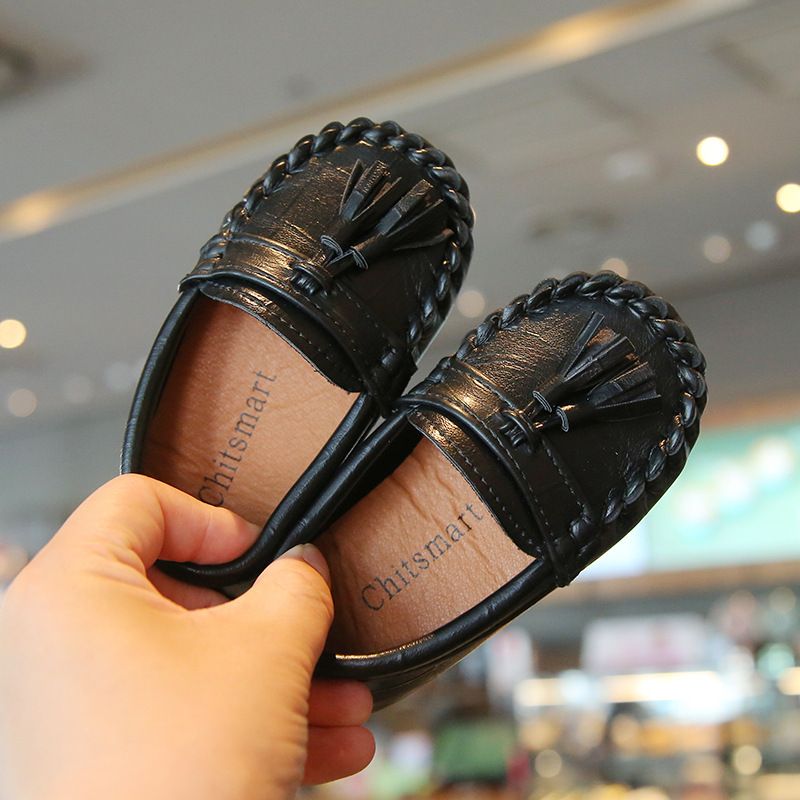 Koreanischer Stil Kinder Halbschuhe Weiche Sohle Baby Slip-On Casual Leder Jungen Kleid Mädchen Schuhe_voghion.com