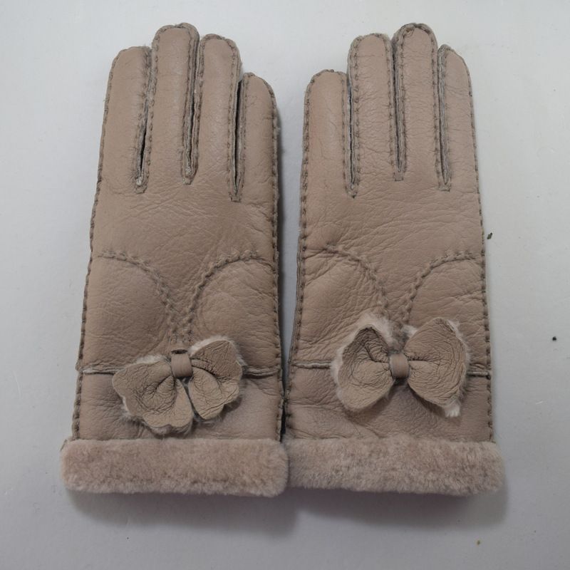 Schaffell Wolle Integrierte Handschuh Frauen Winter Fahion Schmetterling Echtes Leder Outdoor Warm Verdickt Radfahren_voghion.com