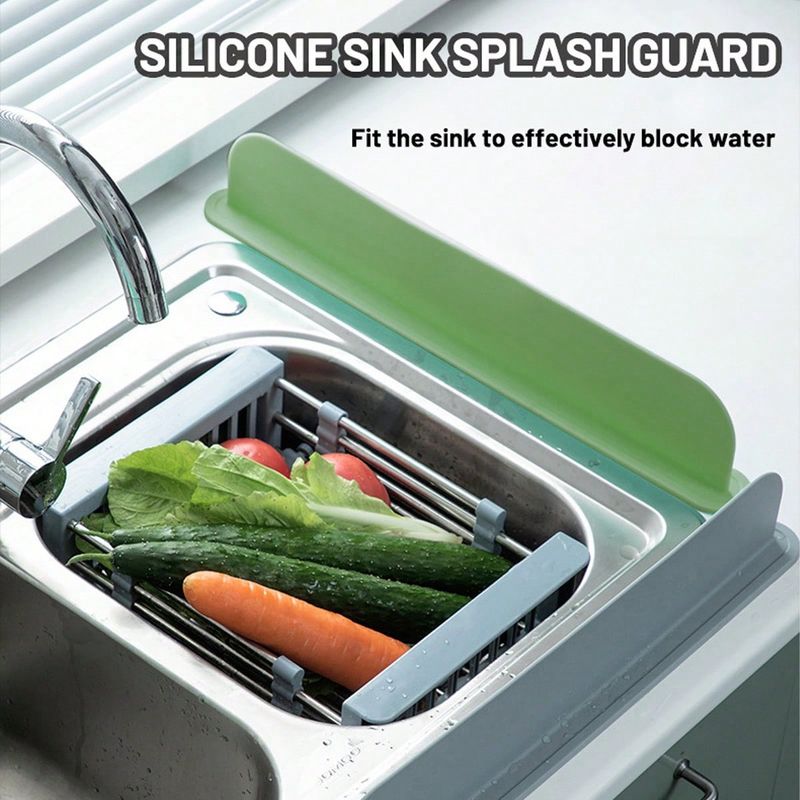 Multicolor Silicone Sink Splash Cover With Suction Cup, Waterproof Barrier For Kitchen, Laboratory,, And Sink_voghion.com