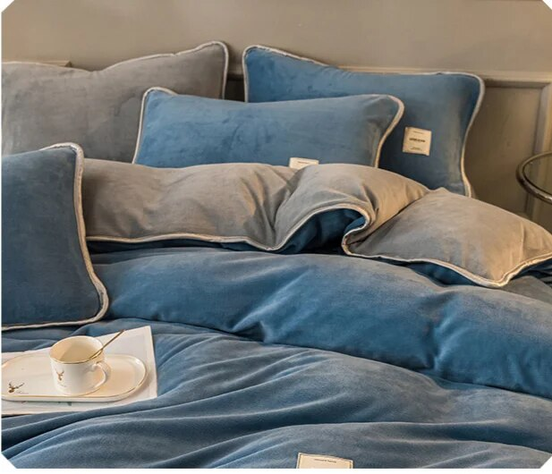 Quattro pezzi di latte addensato invernale, copripiumino in velluto corallo double face, set di tre lenzuola in peluche con flangia_voghion.com