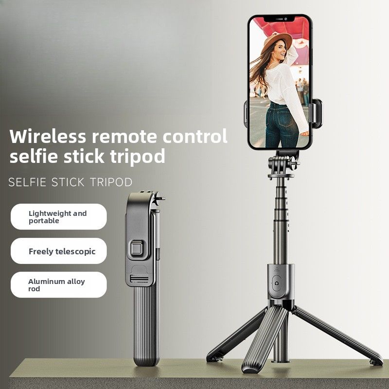 Mobile Phone Bluetooth Selfie Stick Mini Integrated Tripod LED Filling Light Bracket Photo Live Broadcast Artifact_voghion.com