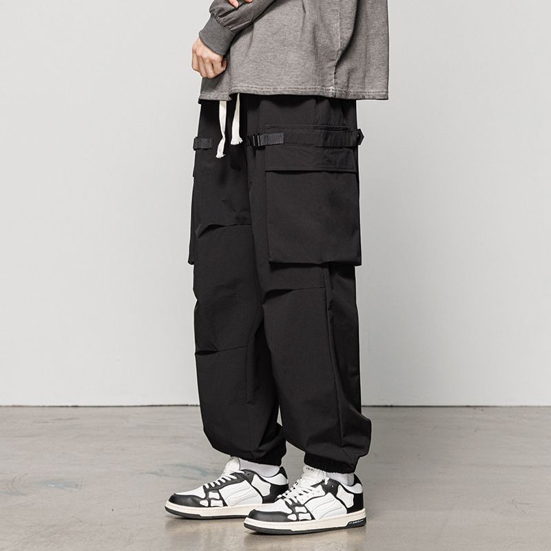 Herren Herbst Neue Multi Pocket Loose Casual Einfache Atmungsaktive Winddichte Wasserdichte Trendy Marke Arbeitskleidung Beinhose Männer_voghion.com