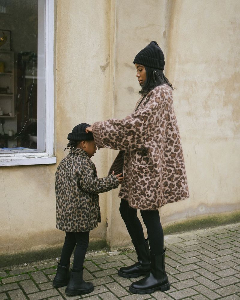 Cardigan décontracté à imprimé léopard pour femme - Pull en tricot doux en mélange de mohair, coupe ample, col en V, manches longues, ouvert sur le devant_voghion.com