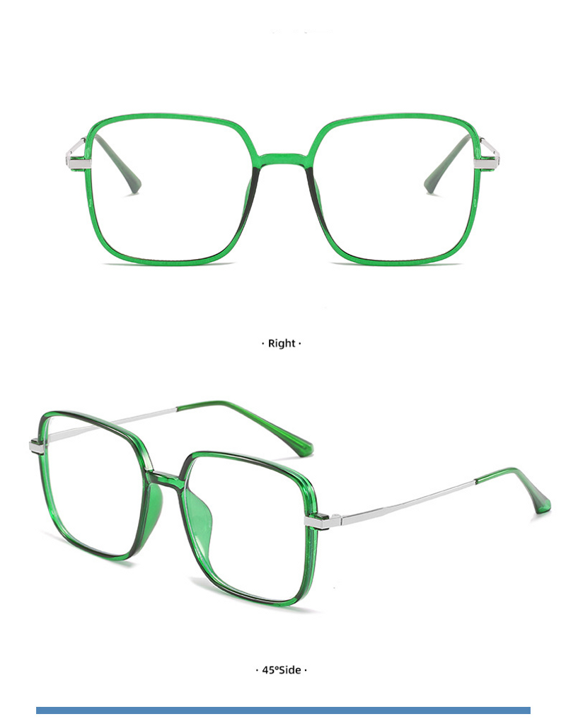 Μεταλλικά ανάμεικτα μεγάλα τετράγωνα γυαλιά με σκελετό επίπεδο καθρέφτη αντι-μπλε φως κατά της ακτινοβολίας άνδρες και γυναίκες_voghion.com