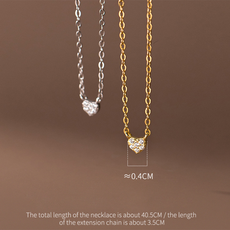 2025 Neuheiten WOOZU Sterling Silber Koreanische Einfache Kleine Liebe Herz Quaste Halskette für Frauen Party Trendy Kette Choker Schmuck_voghion.com