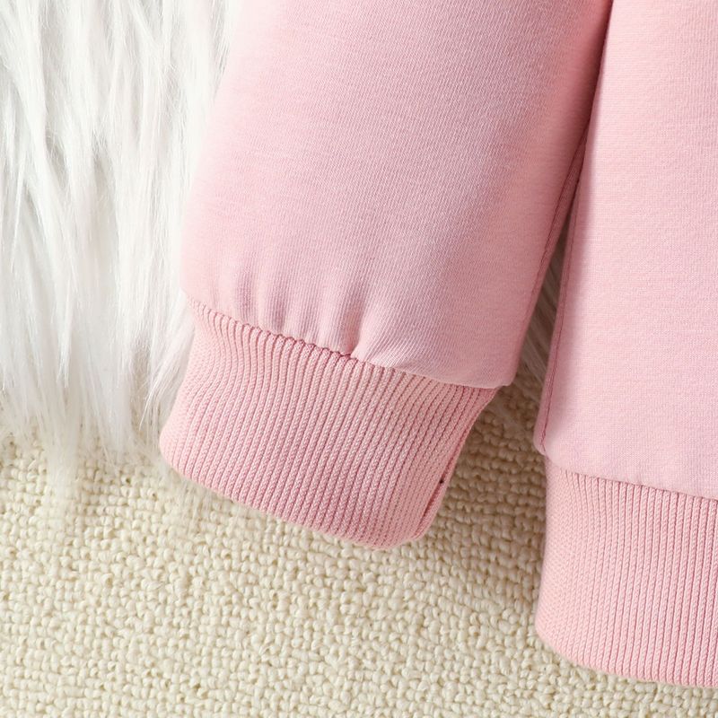 2024 Spring New Children's Clothing Valentine's Day Love Embroidery Hoodie Solid Color Pants Set_voghion.com