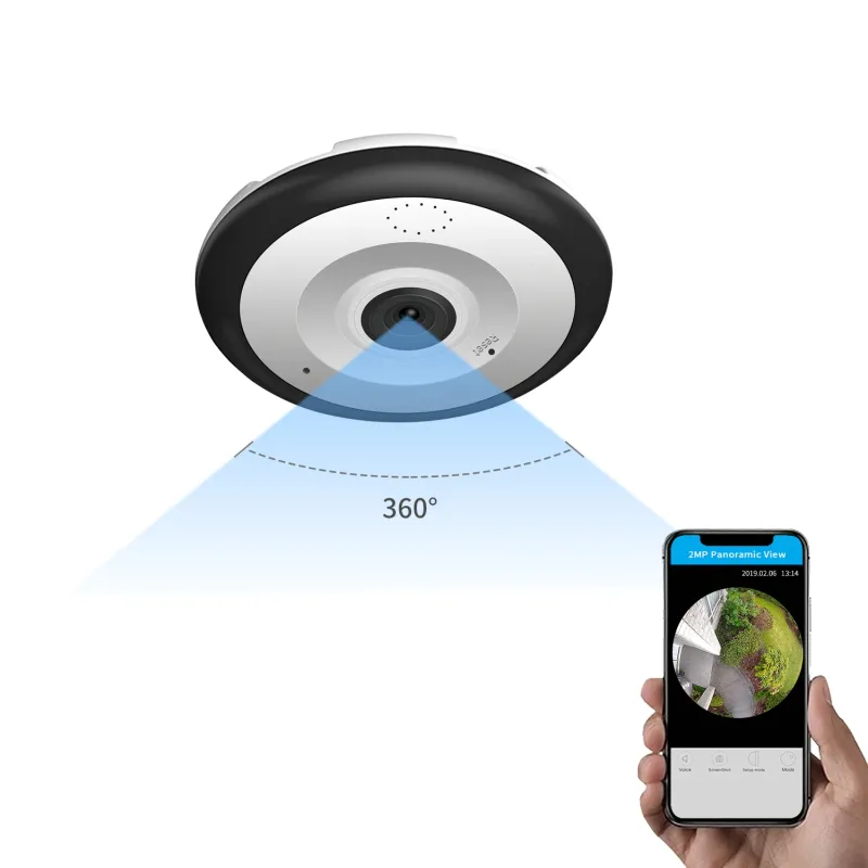 V380 Pro 1080P Panoramique WIFI 360 Degrés Caméra Intérieure Intelligente Maison Bidirectionnelle Objectif Fisheye Protection de Sécurité MINI Sans Fil_voghion.com