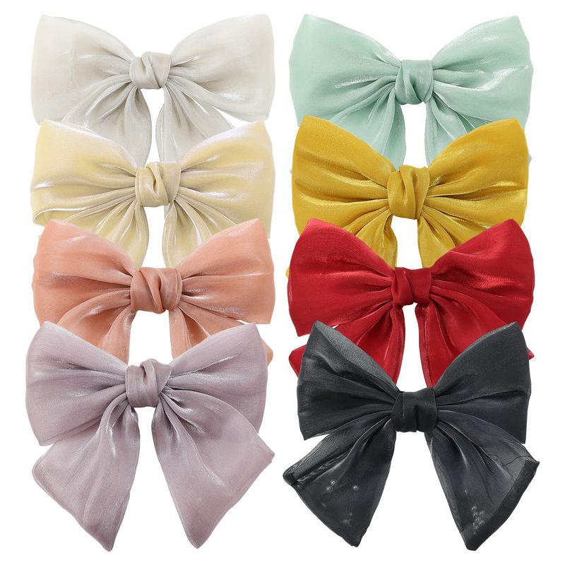 Forcina per capelli Super Fairy Pure Color con fiocco, per la parte posteriore della testa, con fermaglio a becco d'anatra, semplice, piccolo e fresco, accessorio per capelli da donna_voghion.com