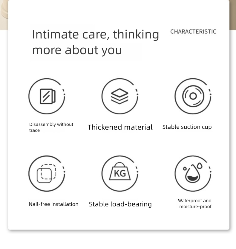 Rotierender Saugnapf, starker Unterdruck, bohrfrei, spurlos, für Badezimmer, Küche, Tür und Rückseite, robuster Klebehaken für Handtücher, ideal zum Anbringen hinter Türen._voghion.com