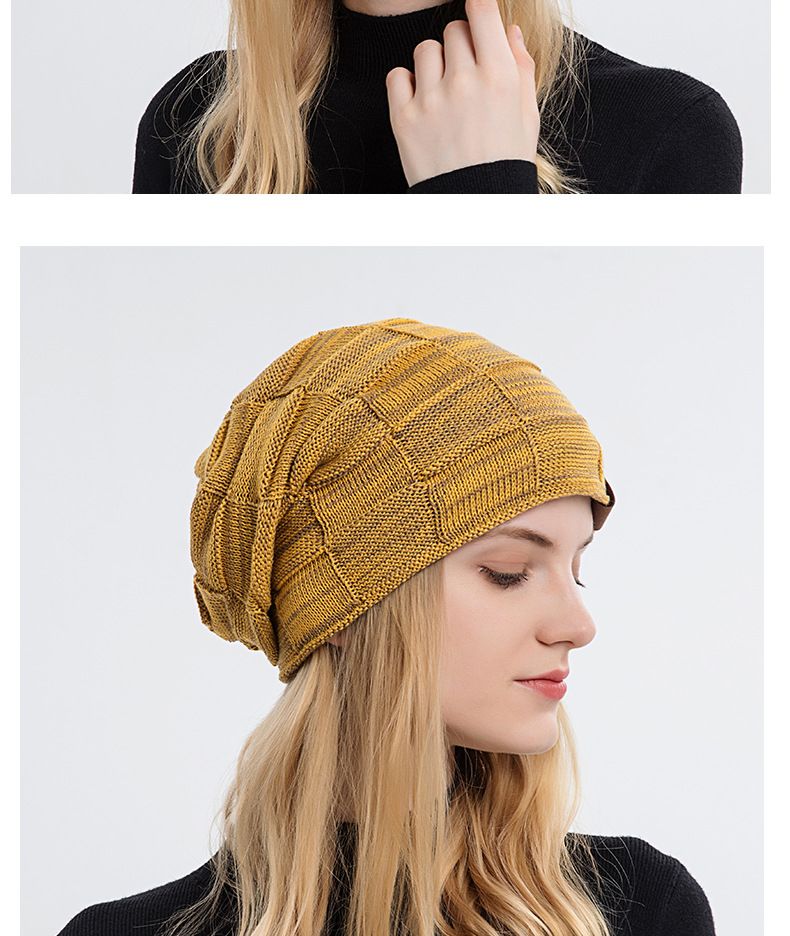 9875 Autumn/Winter Plush Mixed Color Versatile Woolen Knitted for Warm Fashion Pullover Winter Women's Hat_voghion.com