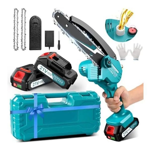 6 Inch Mini Cordless Chainsaw ,w/ 2x2000mAh Batteries,Battery Powered Chainsaw For Wood Tree Cutting_voghion.com