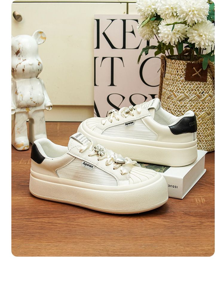 Sandalias de verano para mujer con cabeza de concha, suela suave, malla transpirable, piel auténtica, versátiles y casuales._voghion.com