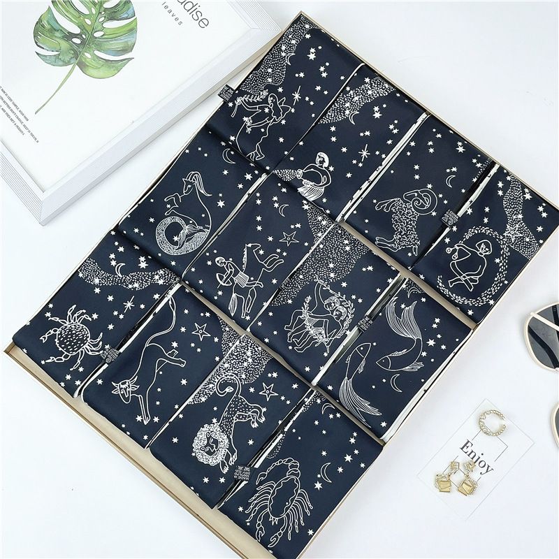 Frühling Herbst Mode Tarot Marke Zwölf Konstellationen Kleiner Schal für Frauen in Südkorea, Schmaler Langer Gestreifter Schal,_voghion.com