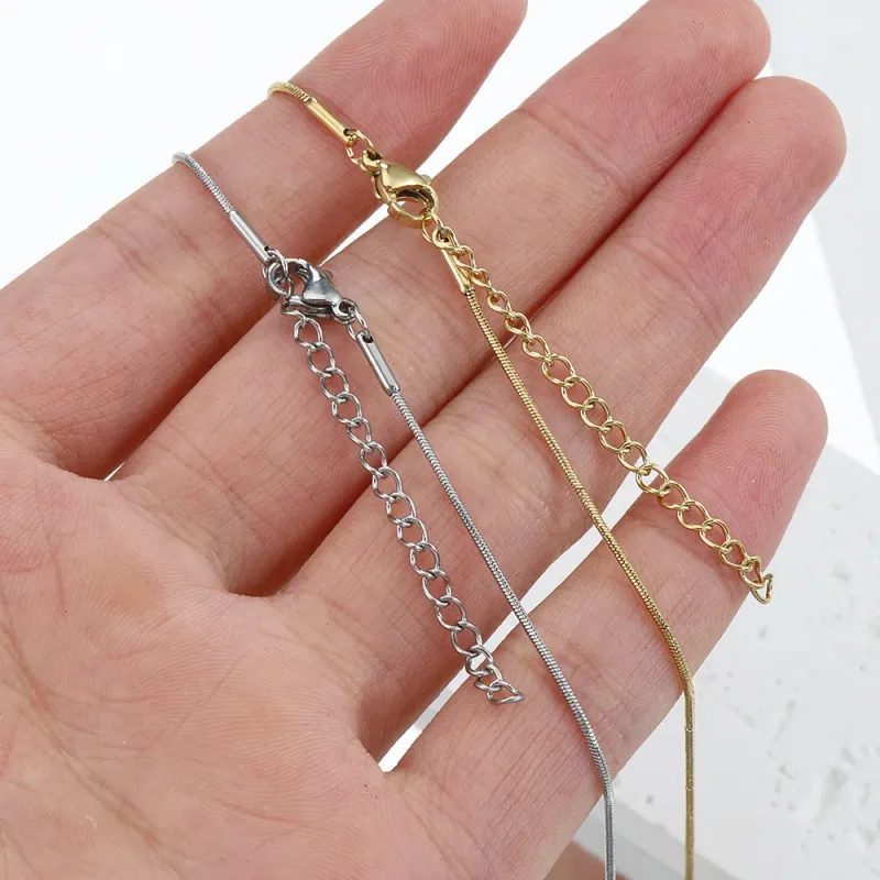 Klaar voorraad HIYEE Stainlss Stl Snak Chain Ncklac Kettingen DIY voor vrouwen Sieraden maken Bevindingen Pndants Lobstr Sluitingen_voghion.com