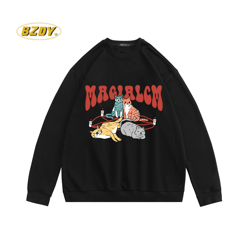 BZDY Design Maglione autocostruito da uomo bf Loose Loop Cotton Top Pullover Coat Fashion Label_voghion.com