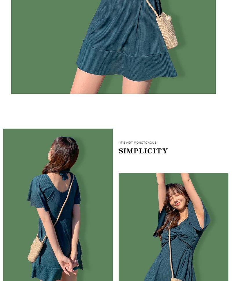 Fashion Plus Size Summer New Women's Slimming Tummy Covering Swimsuit Conservative One-Piece Ins Style Hot Spring_voghion.com