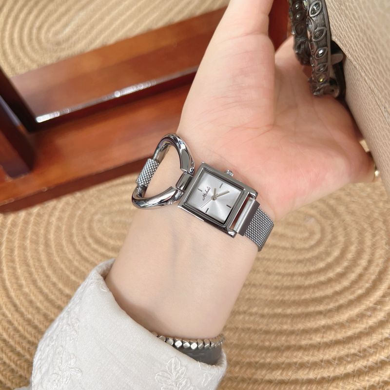 Milisha 2025 Vintage Woven Square Niche Light Luxury Live Streaming Magnetic Mesh Strap Women's Watch_voghion.com