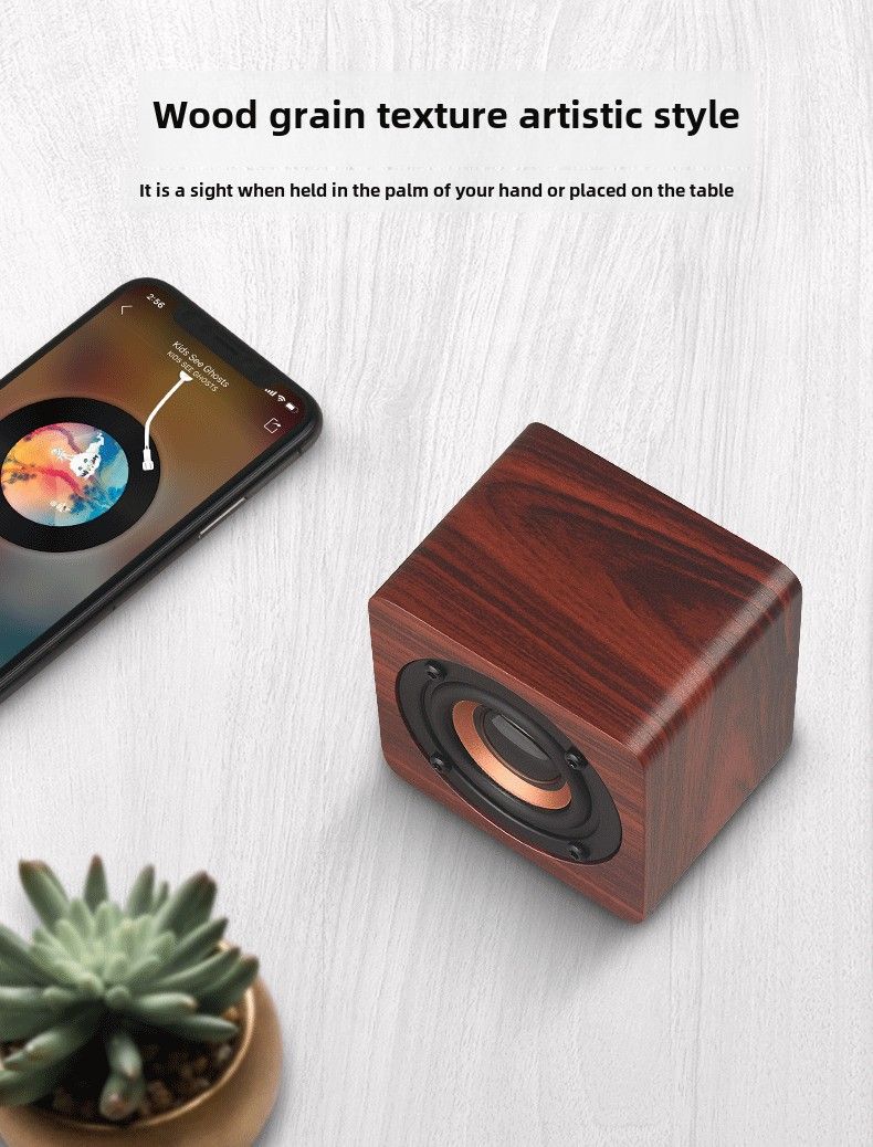 Ekologiczny drewniany głośnik Bluetooth do domu i na zewnątrz, bogaty dźwięk i przenośna konstrukcja_voghion.com