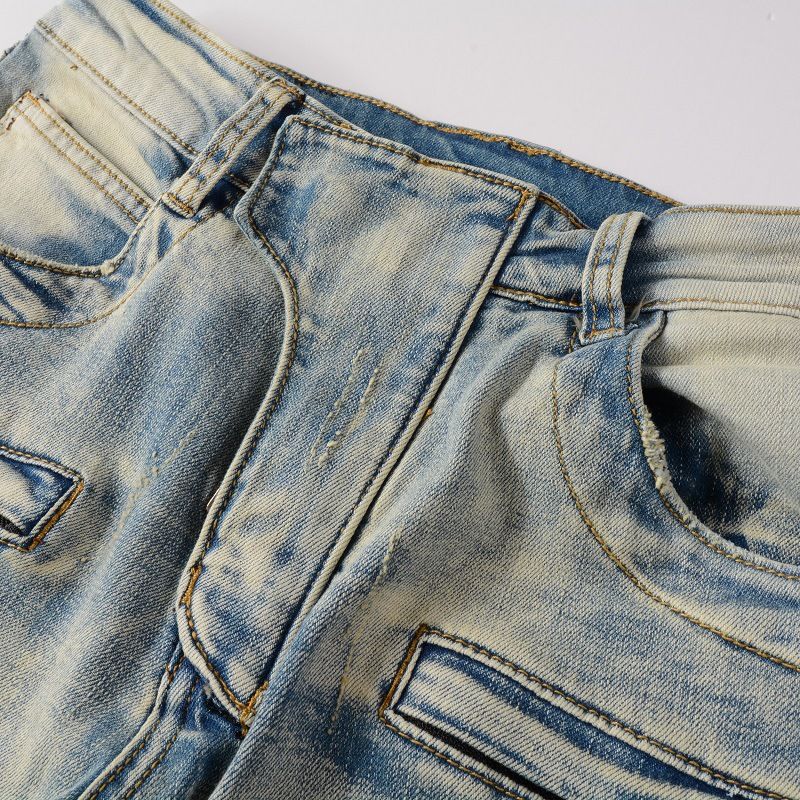 Pantaloni da uomo aderenti, strappati e aderenti, stile motociclista, elasticizzati, 979_voghion.com