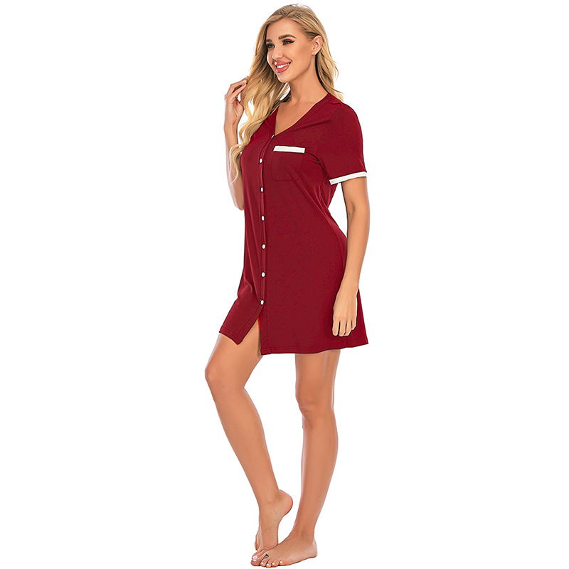 Indumenti da notte da donna Camicia da notte loungewear Camicia da notte sexy casual comoda e fresca_voghion.com