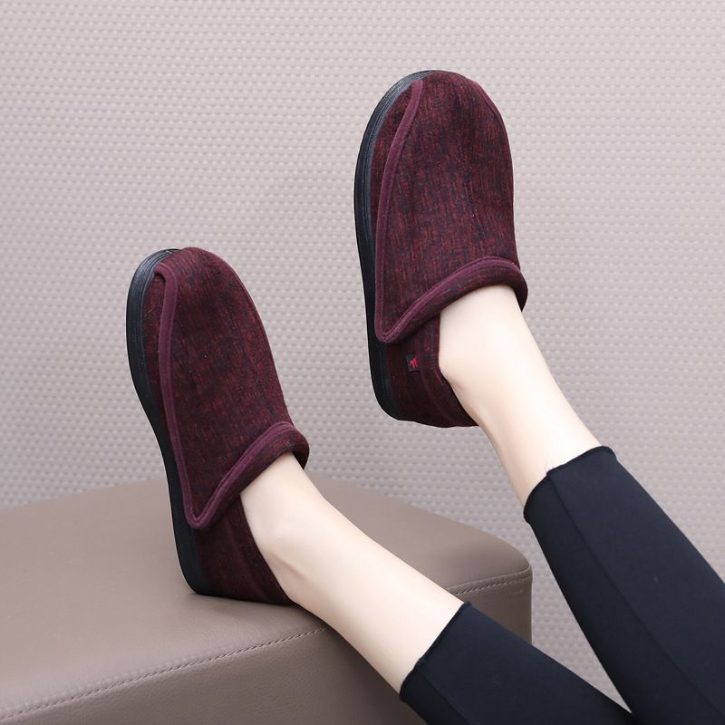Ziwa Ge Winter New Warm Fleece-Lined Thickened Cloth Widened Velcro Shoe Top Openable Comfortable Cotton Shoes_voghion.com