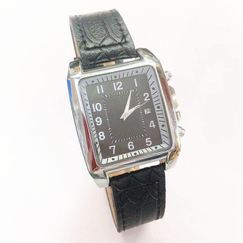 Men's Belt Square Digital Calendar Men's Watch Steel Belt Calendar Men's Watch A Generation No Logo_voghion.com