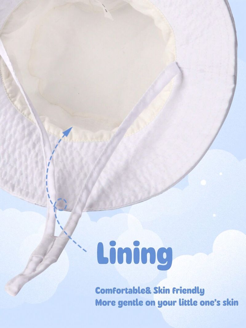 1pc Baby Sonnenhut Lächeln Gesicht Kleinkind Jungen Mädchen Eimer Hut UPF 50 + Sonnenschutz_voghion.com