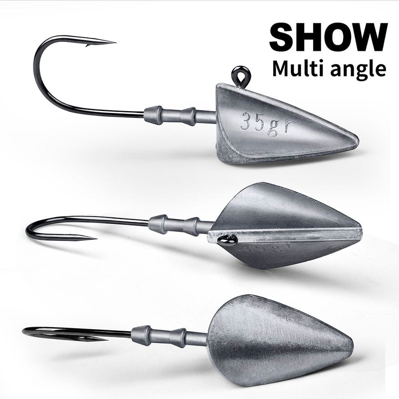 Long Casting Lure Anti-Hooking Original Color Fish Lead Head 7g-35g Soft Worm Weighted Root Fishing Hook_voghion.com