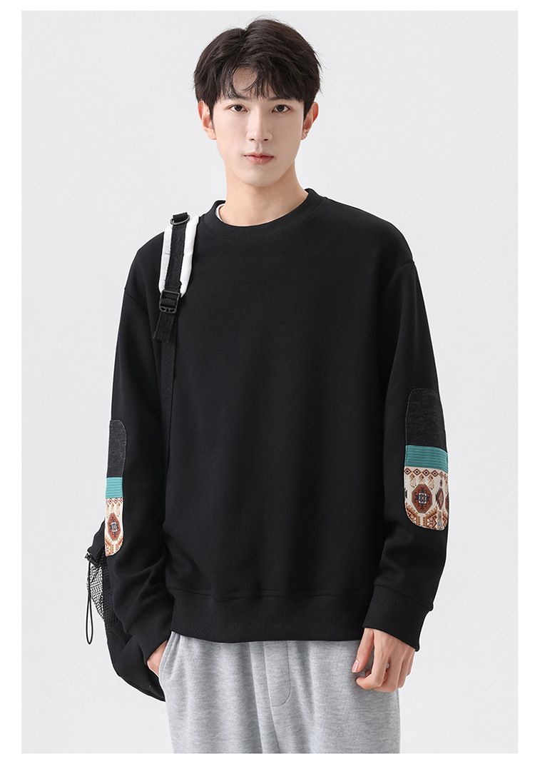 Kapuzenpullover und Herbstmode, vielseitige Frühlingskleidung für Herren, lockeres, fettes, langärmeliges T-Shirt in Übergröße_voghion.com