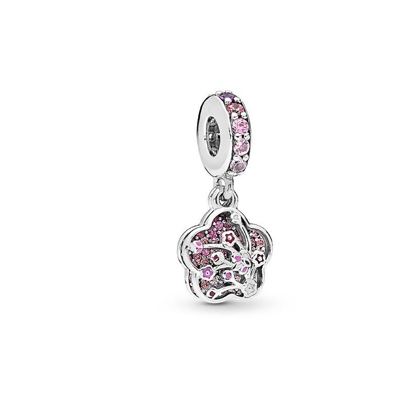 Dora Bianco Rame Placcato Argento Magnolia Fiocco di Neve Ciondolo Quadrifoglio Ciondolo Perline Fai da Te Accessori Perline_voghion.com