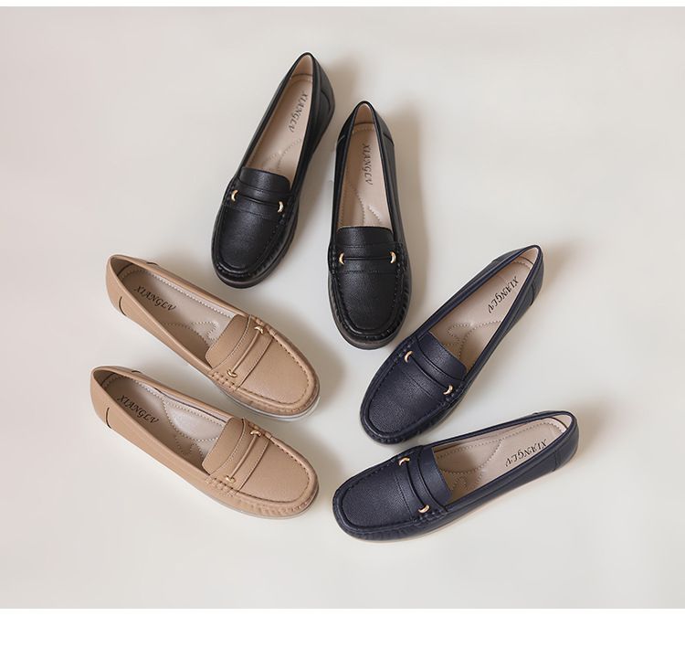 one-step Shallow Mouth Single Shoes For Women Women's Versatile Casual Flat-soled Commuting Loafers_voghion.com