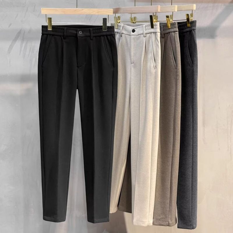 Yün Pantolon Erkek İlkbahar Ve Sonbahar Düz Dokuz Noktalı İnce Kesim Üst Sınıf Pantolon İş Gündelik Pantolon Erkek Pantolon Sonbahar Ve Kış_voghion.com