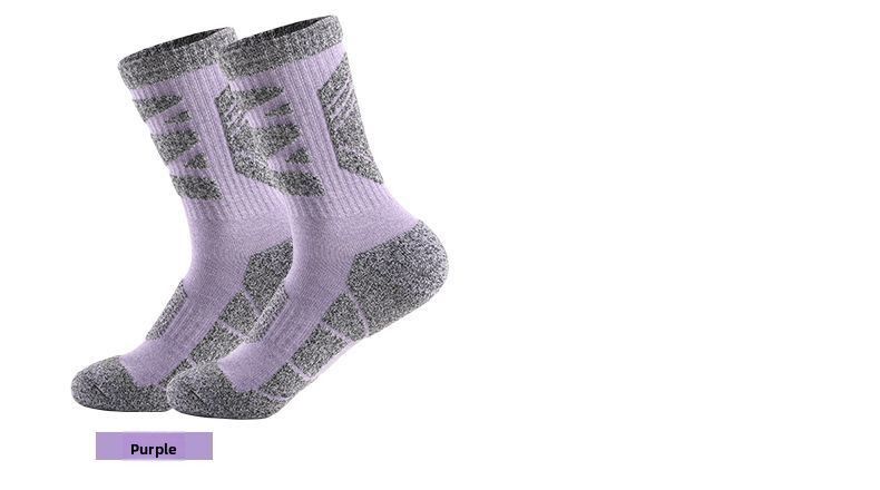 Calzini sportivi da corsa antiodore a metà polpaccio in spugna calda professionale per escursionismo e trekking all'aperto_voghion.com