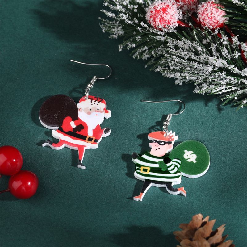 Nuovi orecchini a forma di calza di Natale personalizzati in acrilico ecologico completamente gestiti_voghion.com
