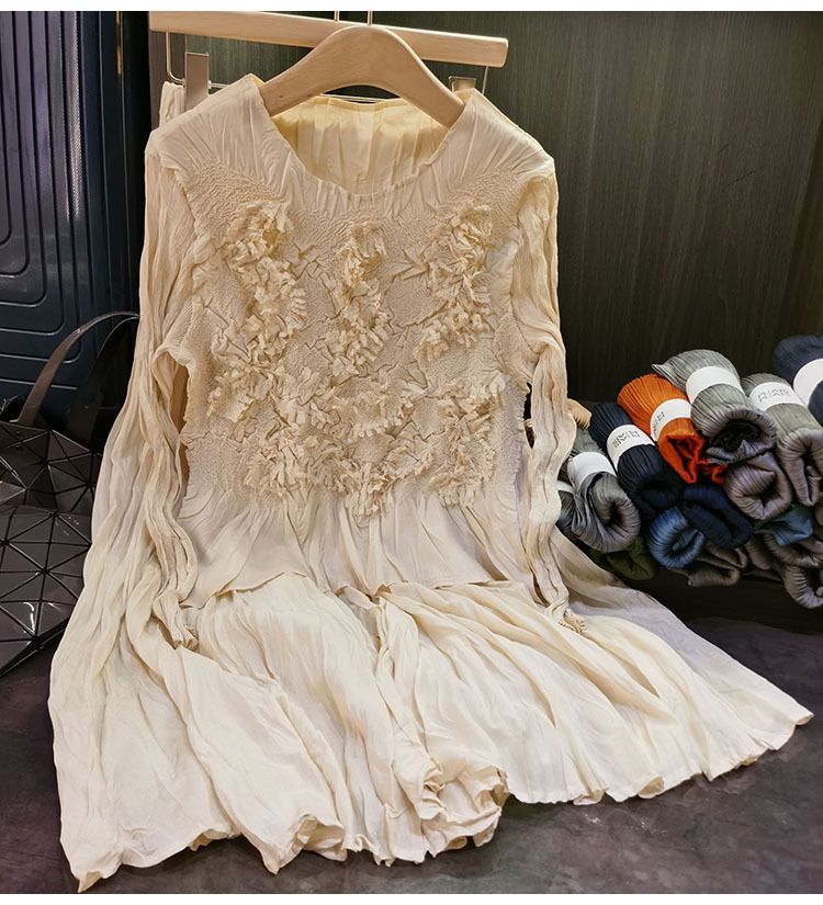 Vêtements pour femmes, jupe plissée à fleurs, haut de gamme, fait à la main, deux pièces, tempérament, mode, costume féminin, automne, nouveauté_voghion.com