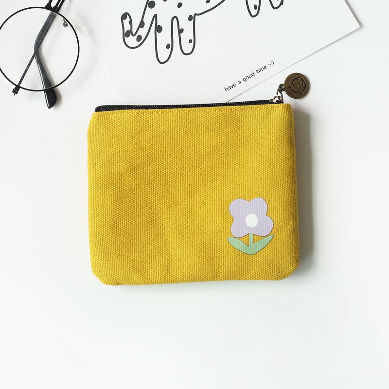 Korean Style Simple Purse Coin For Women Students Canvas Cute Key Bag Mini Clutch Small Wallet_voghion.com