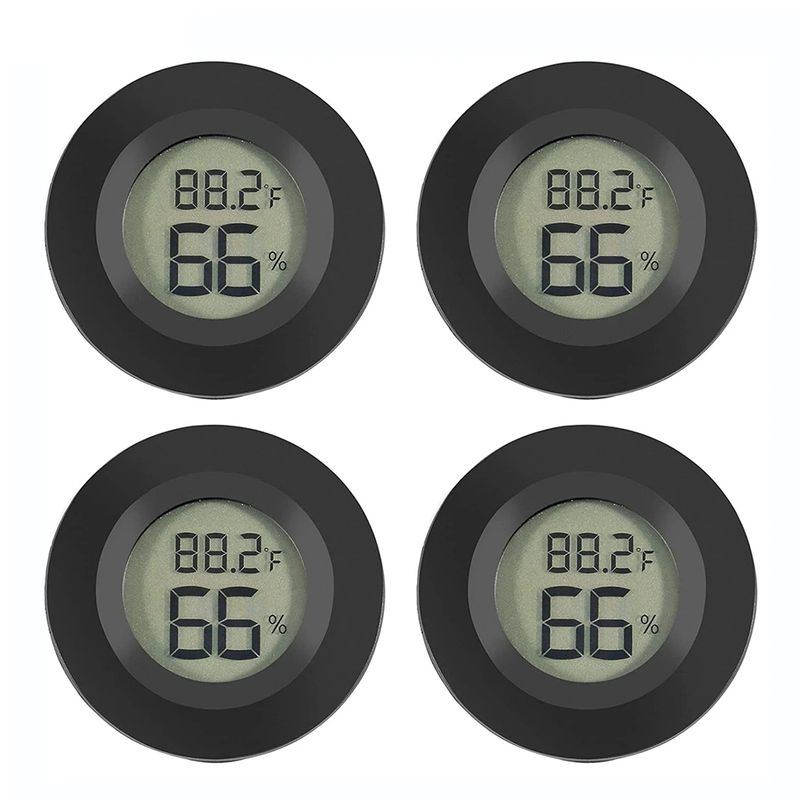 2/4 Stück Mini-Hygrometer-Thermometer, Fahrenheit Oder Celsius-Messgerät, Digitaler LCD-Monitor, Runder Luftfeuchtigkeits- Und_voghion.com