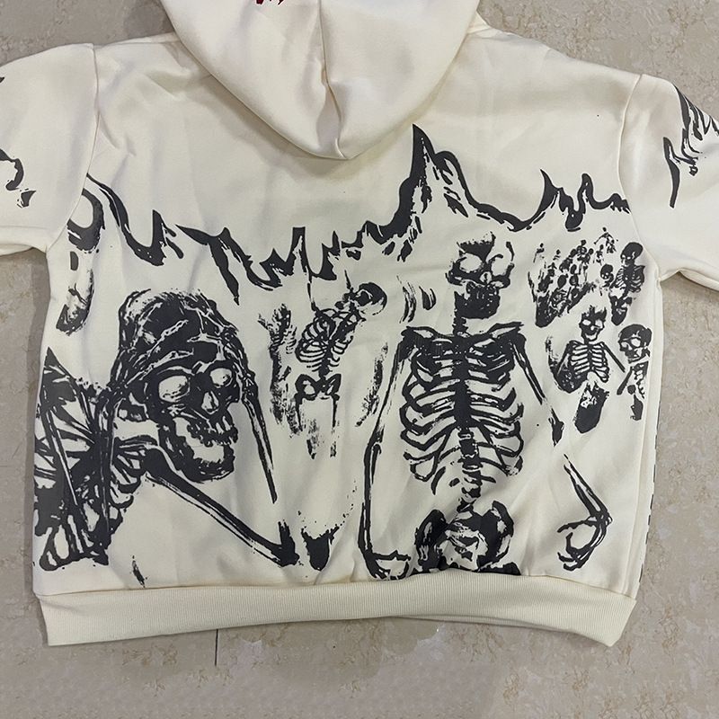 Y2K Millennium girocollo maglione scheletro coppia stile 2022 autunno/inverno nuovo cappotto a maniche lunghe con teschio_voghion.com