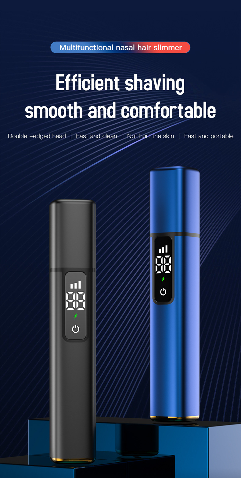 Tagliacapelli nasale con controllo touch/pulsante per uomini e donne - Tagliacapelli nasale ricaricabile, impermeabile e indolore con luce LED_voghion.com