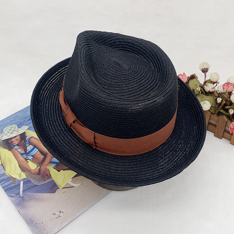 klassiska och fashionabla handvävda jazzhattar för män och kvinnor, solhattar, stråhattar, vår- och sommarhattar_voghion.com