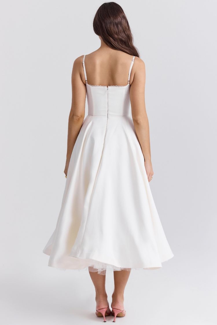 Gonna lunga da donna con bretelle sexy, in rete rigida, con gonna ampia, per temperamento, sottile_voghion.com
