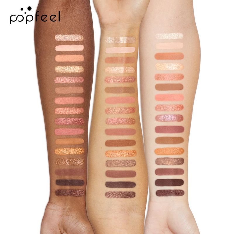 POPFEEL New 16-Color Eyeshadow Light Heavy Cool Brown Earth Deep Three-Dimensional Natural Makeup_voghion.com